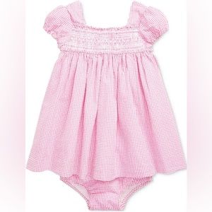 Ralph Lauren Toddler Smocked Gingham Seersucker Dress (NEW WITH TAGS)